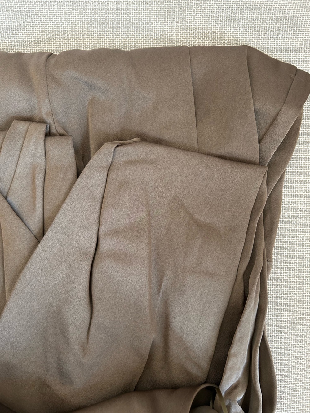 REISS Erica Satin Jumpsuit Khaki Green Cowl-Neck Wide-Leg Quiet Lux Classic - Picture 7 of 14